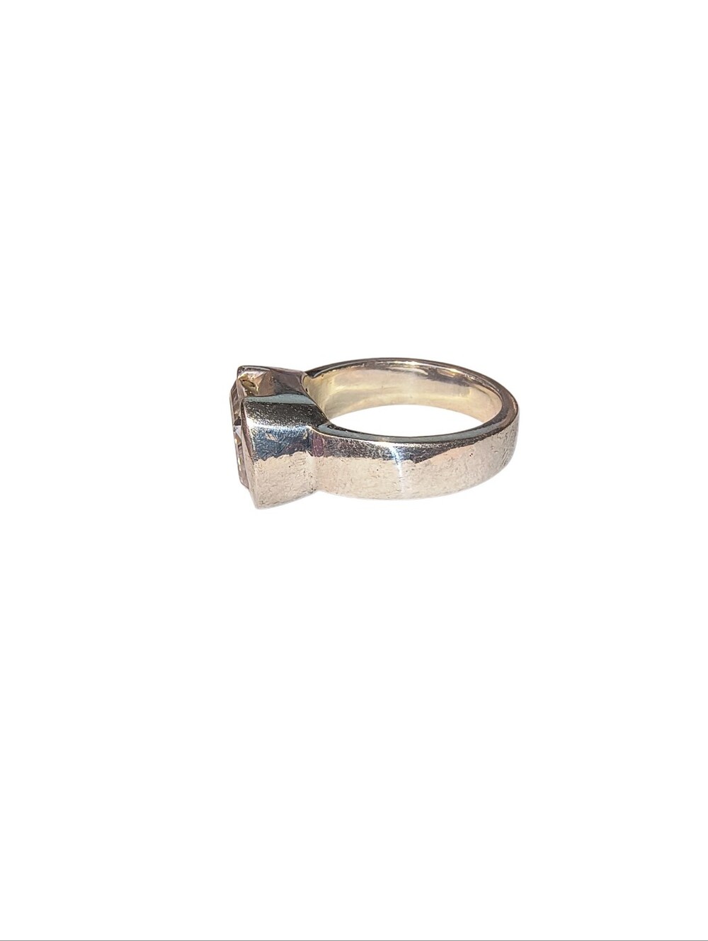 Clear Emerald-Cut Quartz Gemstone Chunky Sterling Silver Ring Brand New - Picture 3 of 11